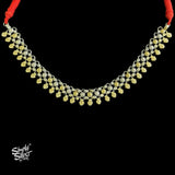 Silver Statement Dual Tone Jaali & Flower Neckpiece - MH4536