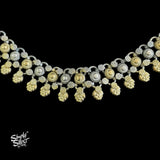 Silver Statement Dual Tone Jaali & Flower Neckpiece - MH4536