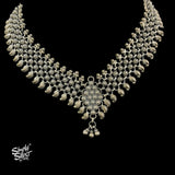 Silver Statement Jaali Flower Neckpiece - MH4578