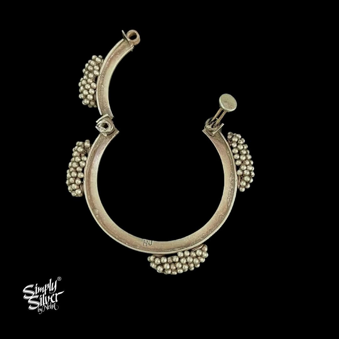 Silver Statement Opanable Kada with Bunch of Ghungroos - MH4836