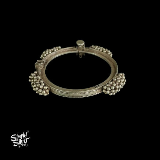 Silver Statement Opanable Kada with Bunch of Ghungroos - MH4836