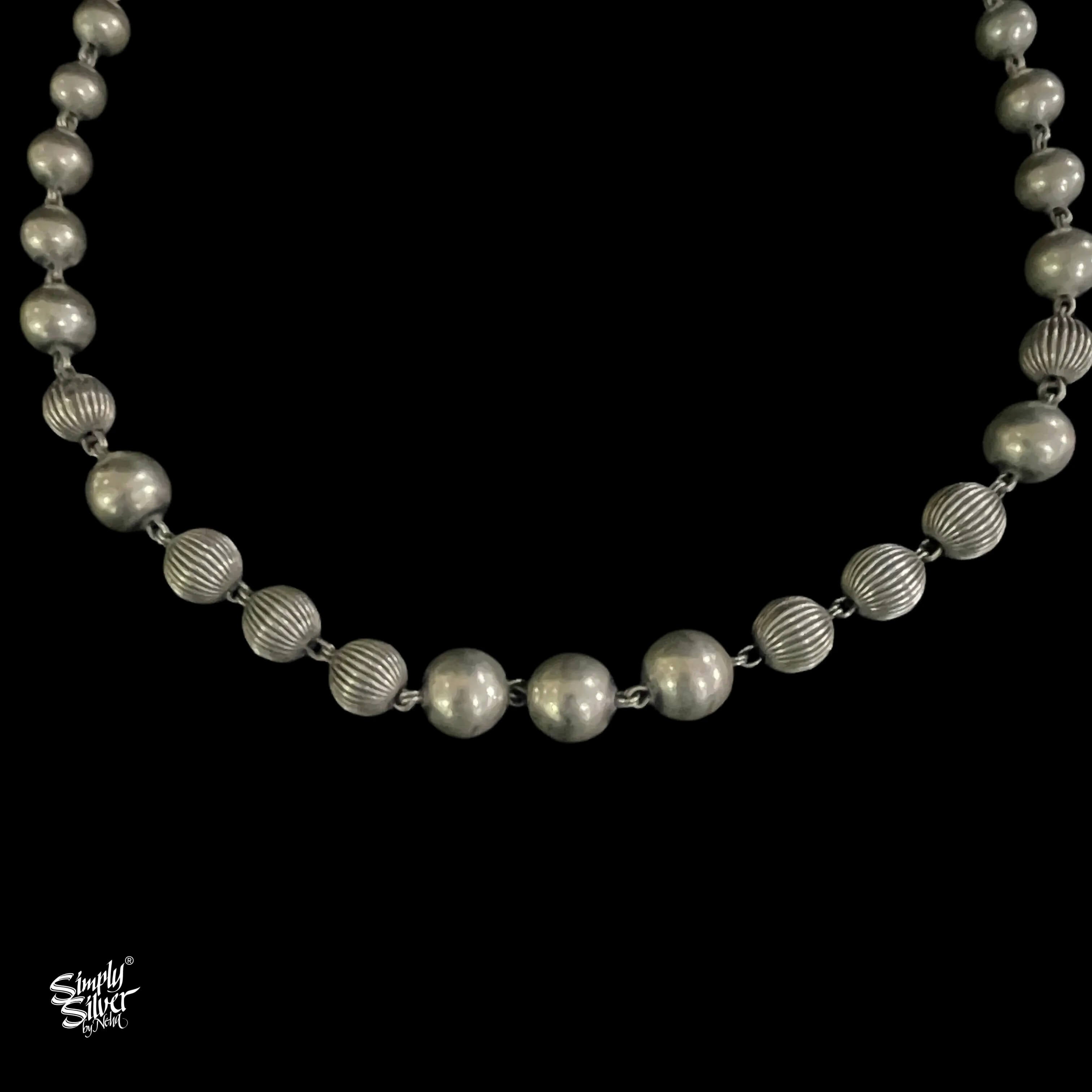 Designer Silver Beads Neckpiece - MH5408