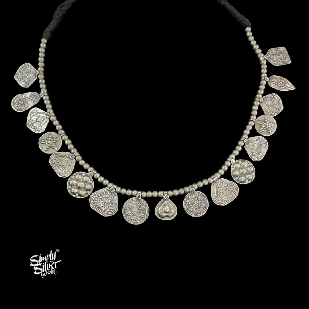 Silver Beads with Designer Patti Necklace - MH5444