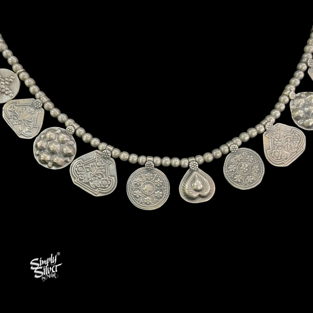 Silver Beads with Designer Patti Necklace - MH5444