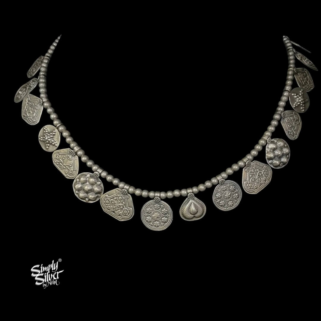 Silver Beads with Designer Patti Necklace - MH5444