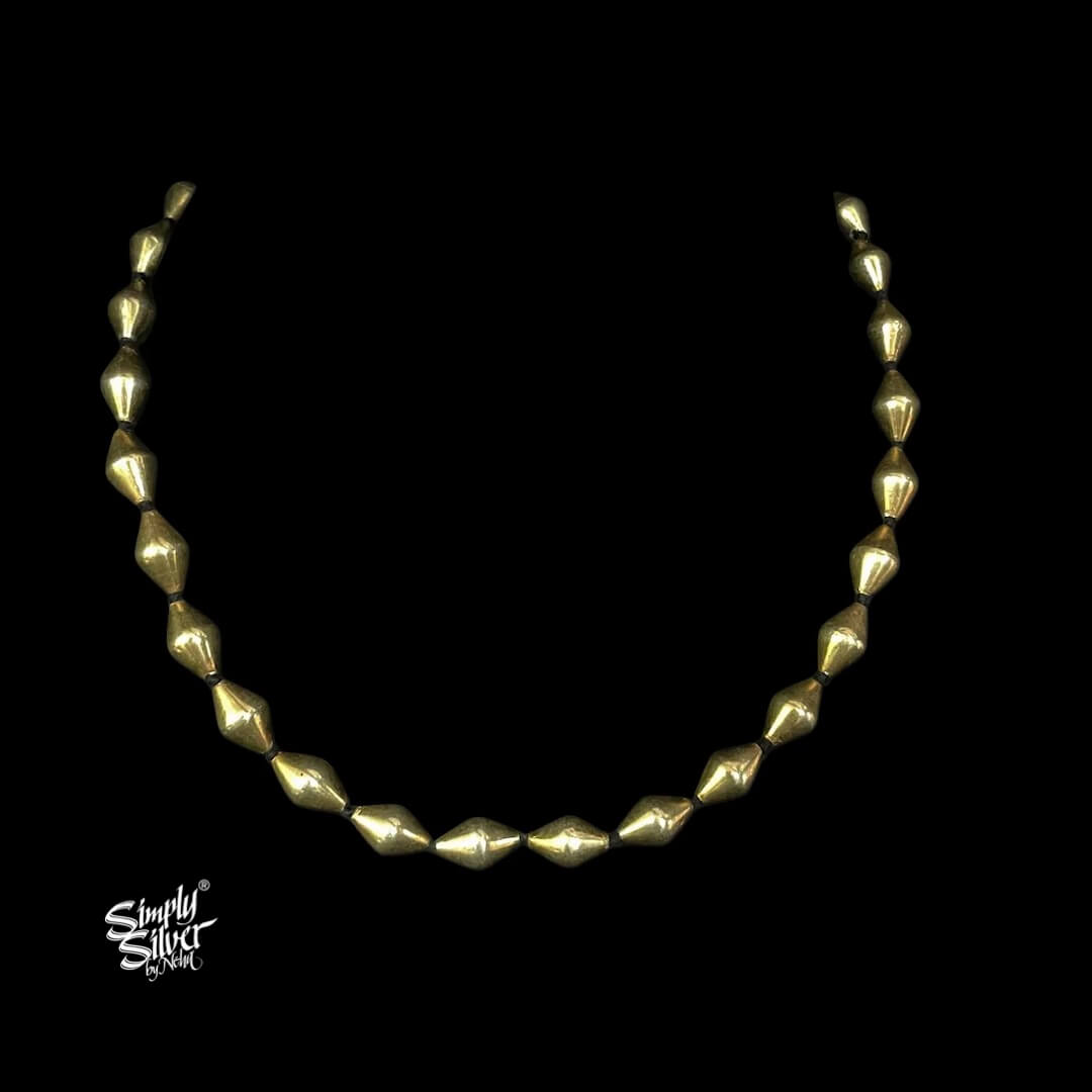 Gold Polish Silver Lac Beads Necklace - MH5447