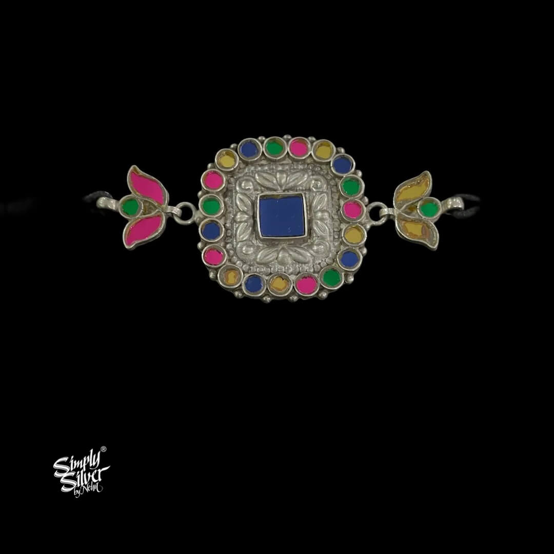 Multi Color Glass Flower Choker - MH5472