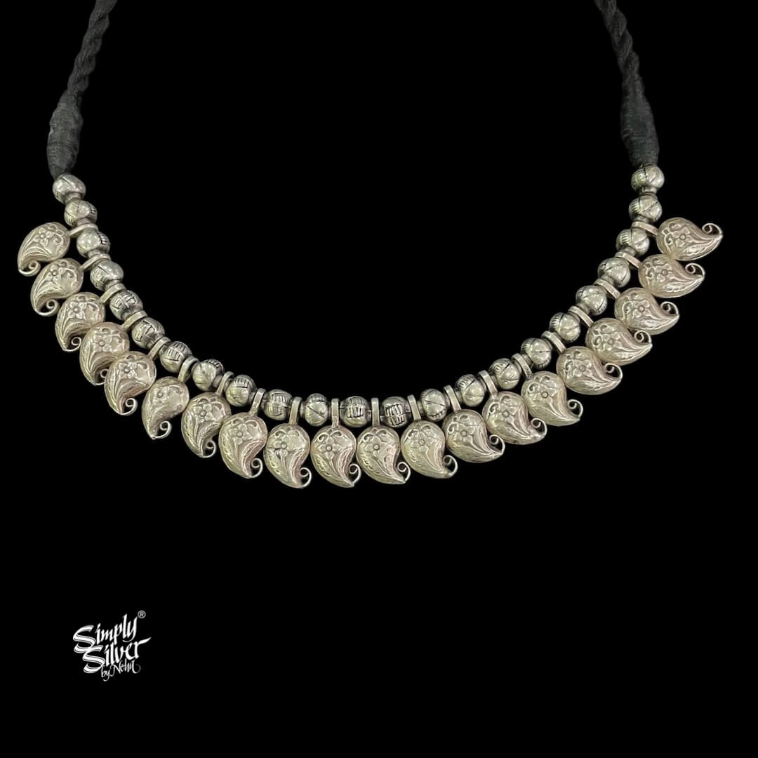 Silver Statement Floral Ambi Necklace - MH5474