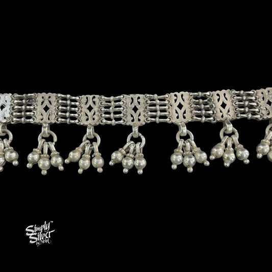 Silver Jaali Choker with Ghungroos - MH5606