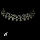 Silver Jaali Chatai Choker with Ball - MH5621
