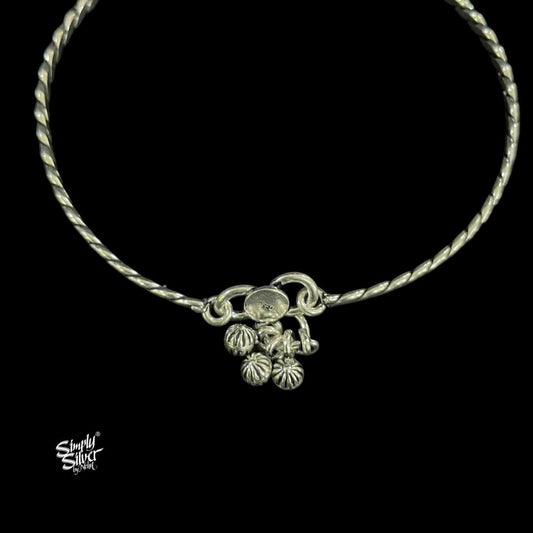 Silver Twisted & Jingling Ghungroos Anklet Pair - MH5660