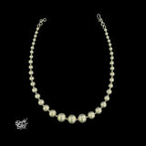 Silver Statement Ball Necklace with Earrings Set - MH5665