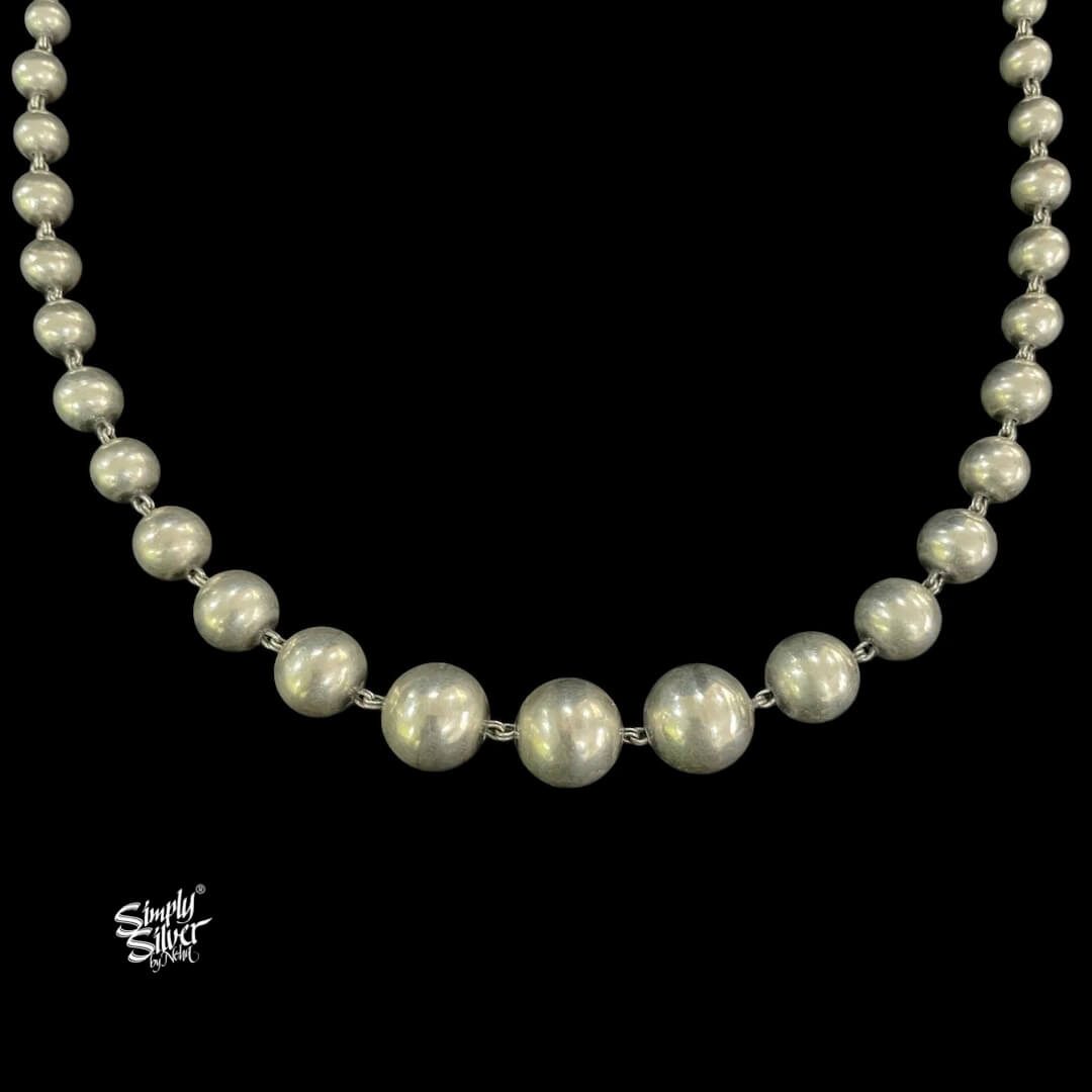 Silver Statement Ball Necklace with Earrings Set - MH5665