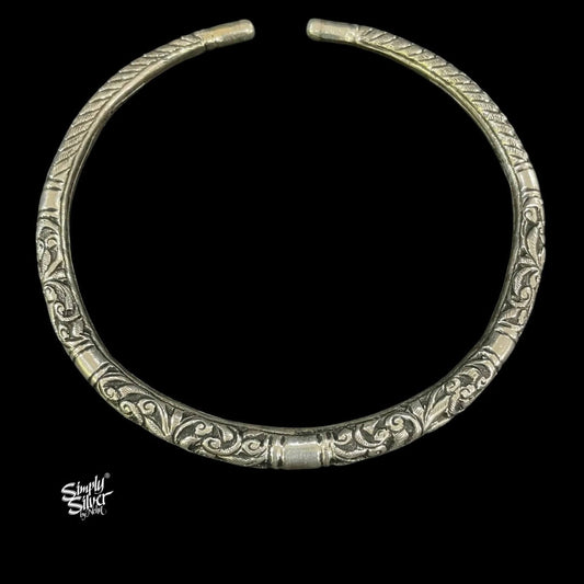 Silver Statement Floral Hasli - MH5668