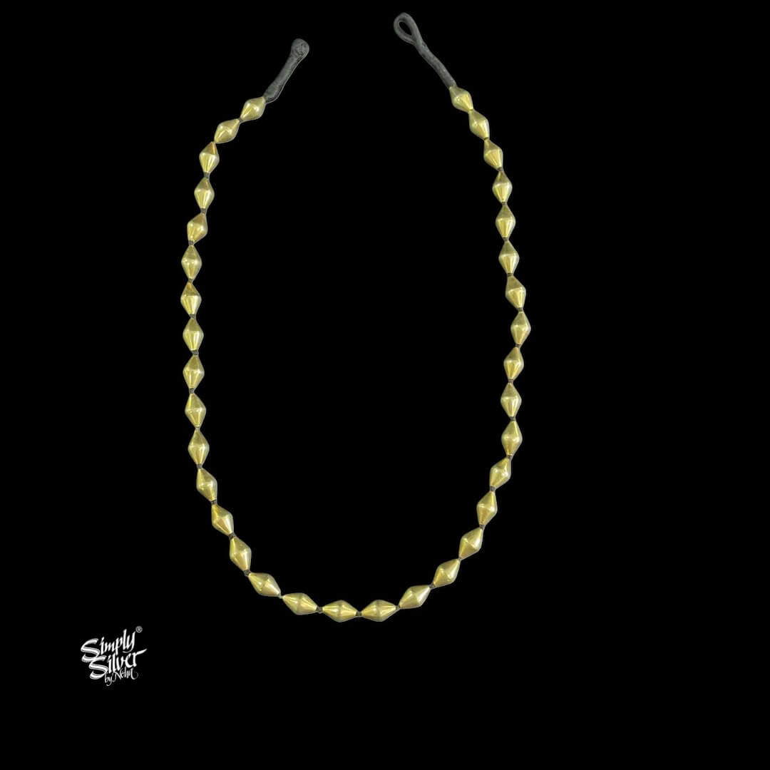 Gold Polish Silver Dholki Lac Beads Necklace-1