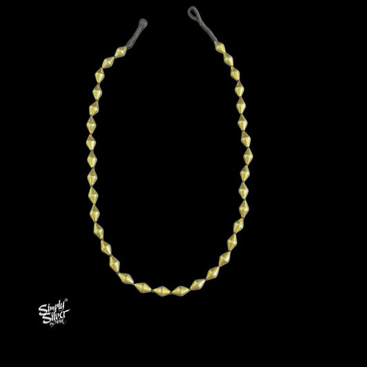 Gold Polish Silver Dholki Lac Beads Necklace-1