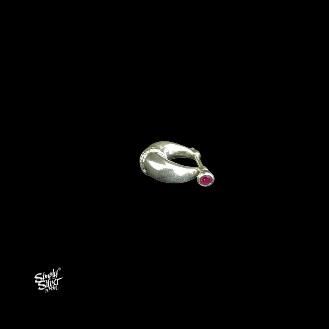 Silver Bali with Pink Stone-4