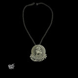 Silver Big Round with Lion & Ghungroos Pendant-1