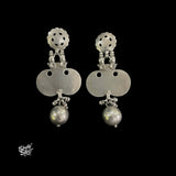 Silver Tribal Jaali Flower with Bead & Ghungroos-1