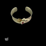 Silver Designer Kada with Dual Tone Chaand, Pearls & Kundan Peacock-2