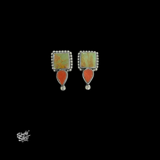 Yellowish Turquoise Stone & Red Coral-1