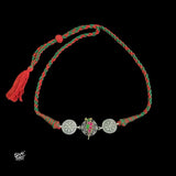 Silver Flower with Jaali, Dual Tone & Multi Color Kundan Peacock Choker-1