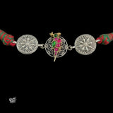 Silver Flower with Jaali, Dual Tone & Multi Color Kundan Peacock Choker-2