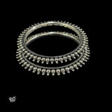 Silver Statement Raised Beads Bangles Pair-3