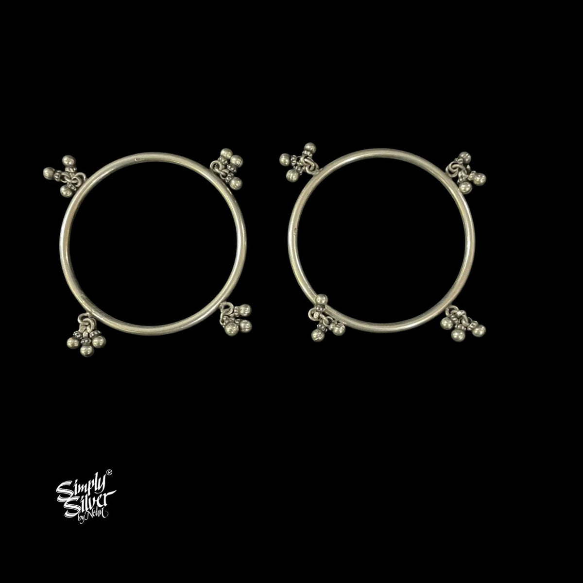 Silver Ghungroos Bangles Pair-1