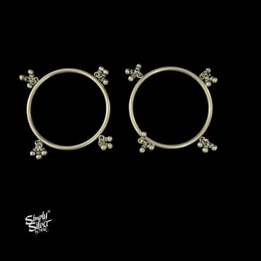 Silver Ghungroos Bangles Pair-1