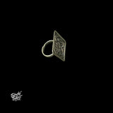 Silver Square Floral Ring-1