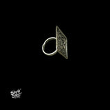 Silver Square Floral Ring-3