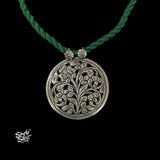 Silver Designer Round Jali Flower Pendant-2