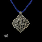 Silver Designer Jali Flower Pendant-2