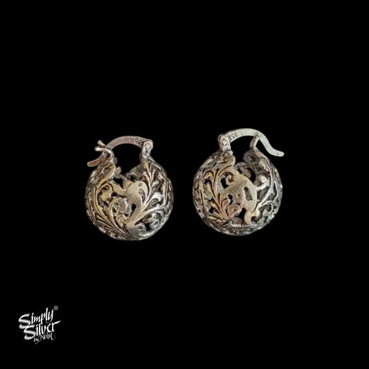 Silver Designer Ball Jaali Flower Bali - MH5814