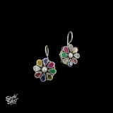 Multi Color Stone & Centre Pearl Flower Hooks - MH5815