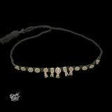 Silver Flower with Pink & Blue Stone Choker - MH5830