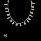 Silver Chain with Hanging Flowers Necklace - MH5841