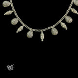 Silver Chain with Hanging Flowers Necklace - MH5841