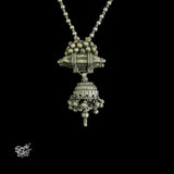 Silver Statement Ball Chain with Jhumka Neckalce - MH5846