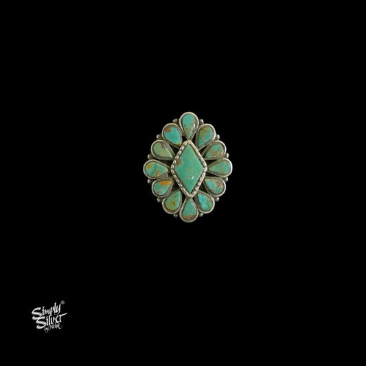 Turquoise Flower Ring - MH5850