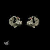 Silver Peacock with Red Stone Eye - MH5853