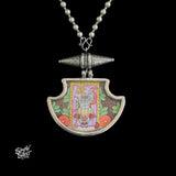 Silver Statement Ball Chain with Hand Painted Krishna Ji Necklace - MH5854