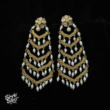 AD Stone Flower with Gold Polish & Pearls - MH5859