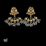 Bandhel Silver Dual tone Flower with Small Ghungroos Earrings - MH5872