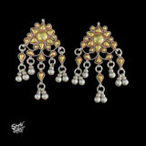 Bandhel Silver Dual Tone Flower with Ghungroos Earrings - MH5880