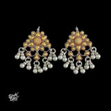 Bandhel Silver Dual Tone Flower with Ghungroos Earrings - MH5881