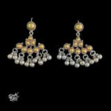 Bandhel Silver Dual Tone with Ghungroos Earrings - MH5882