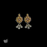 Bandhel Silver Dual Tone Small Flower with Ghungroos Earrings - MH5885