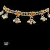 Bandhel Silver Dual Tone Flower & Ghungroos Choker - MH5891